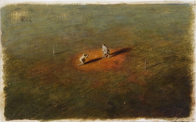 untitled, 2008, tempera on paper, 11,7 x 18,8 cm - Tinus Vermeersch