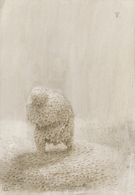 untitled, 2023, pen and brown ink on paper - Tinus Vermeersch