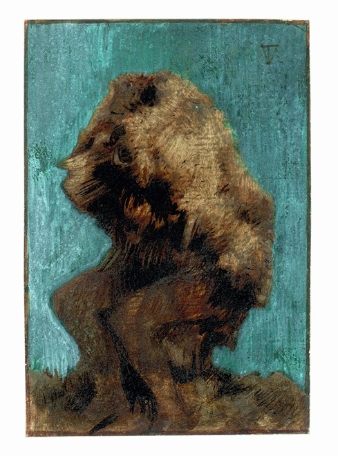 untitled, 2008, tempera on paper, 9,5 x 6,5 cm - Tinus Vermeersch