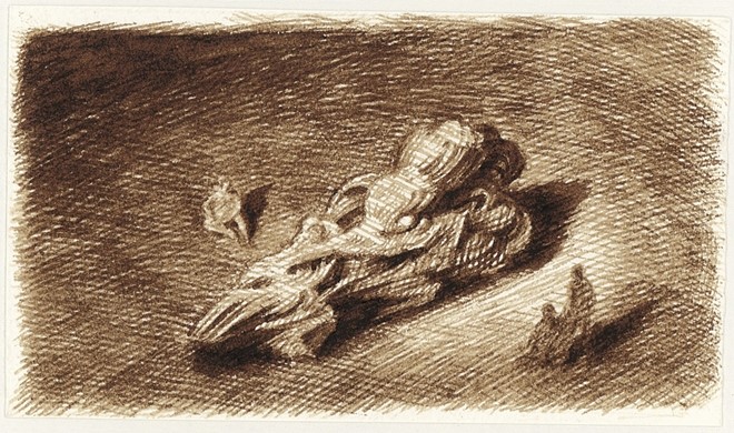 untitled, 2006, brown ink on paper, 6,1 x 10,7 cm - Tinus Vermeersch