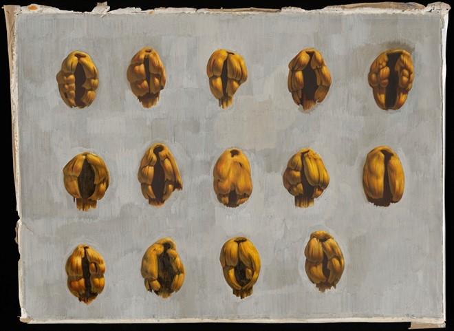 Tegumen IV, 2011, tempera op geprepareerd papier, 60 x 80 cm - Tinus Vermeersch