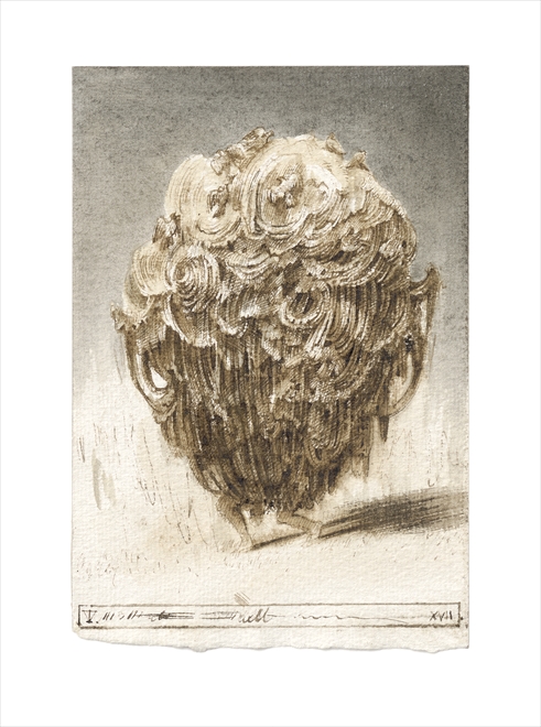 zonder titel, 2017, inkt op papier, 17,2 x 11,6 cm - Tinus Vermeersch