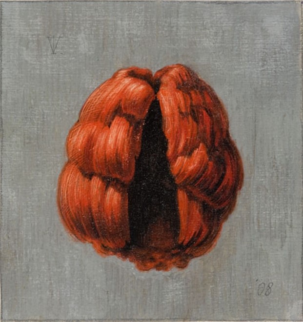 untitled, 2008 , tempera on paper, 14 x 13 cm - Tinus Vermeersch