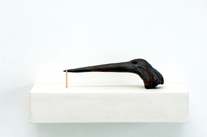 untitled, 2007, ceramic, wood, gesso, 7 x 7 x 22,5 - Tinus Vermeersch