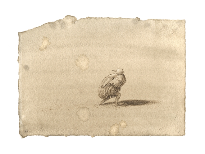 zonder titel, 2018, inkt op papier, 14,2 x 19,6 cm - Tinus Vermeersch