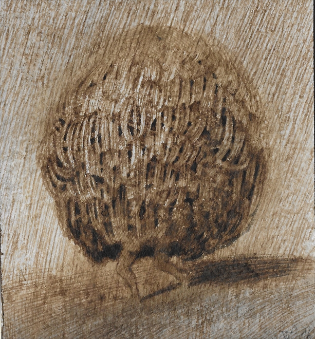 zonder titel, 2016, inkt op papier, 11 x 10 cm - Tinus Vermeersch