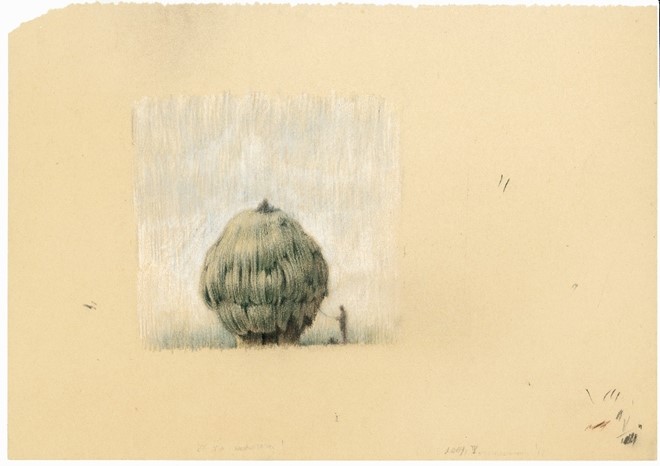 untitled, 2009, pastel on paper, 28,3 x 40,1 cm - Tinus Vermeersch